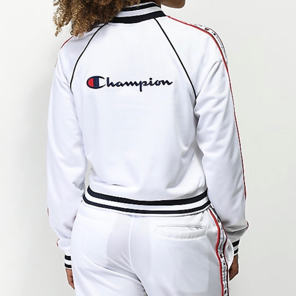White Champion Track Suit Jacket